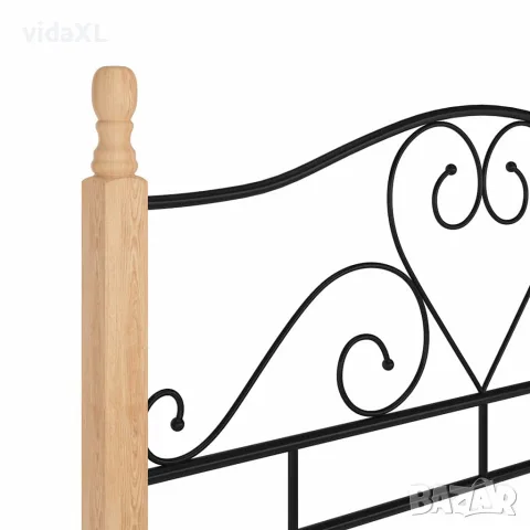 vidaXL Рамка за легло, черна, метал, 120x200 cм, снимка 6 - Спални и легла - 56146862