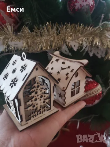 дървени коледни -елхи,фенери,къщички , снимка 9 - Коледни подаръци - 48122585