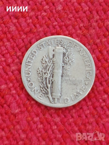 Сребърна монета дайм 1943, снимка 2 - Нумизматика и бонистика - 53847852