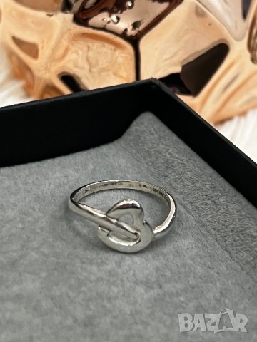 Сребърен пръстен със сърце за Св. Валентин 01, снимка 1 - Пръстени - 44157457