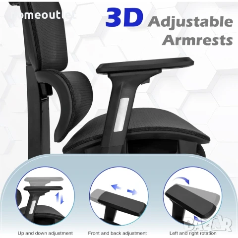 БЕЗПЛАТНА ДОСТАВКА Ергономичен офис стол с атрактивен дизайн IF-202, снимка 7 - Столове - 50655969