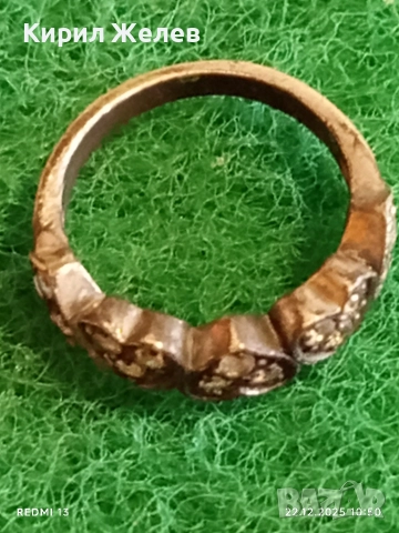 Сребърен пръстен с сърца и фасетиран МАРКЕЗИТ Ретро Арт бижу 38610, снимка 3 - Пръстени - 52872594