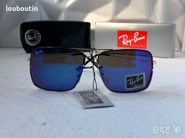 Ray-Ban мъжки слънчеви очила Рей-Бан огледални сини , снимка 4 - Слънчеви и диоптрични очила - 41669938