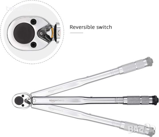 Нов динамометричен ключ 1/2-инчов Drive Click от Amazon Basics - 20-150 ft.-lb, 27.1-203.5 Nm ..., снимка 6 - Аксесоари и консумативи - 52475929