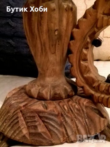 Уникален свещник дърворезба, снимка 3 - Други - 33934932