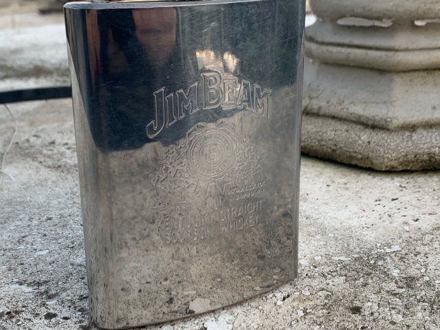 Метална флашка за алкохол Jim Beam, снимка 5 - Други - 39246724