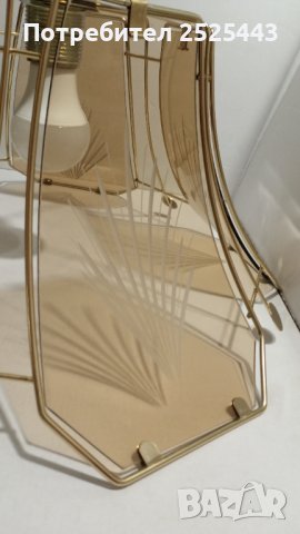 Абажур (Полилей) метален с 5 стъкла и Нова LED крушка Е27 9W 4000K, снимка 6 - Лампи за таван - 41705361