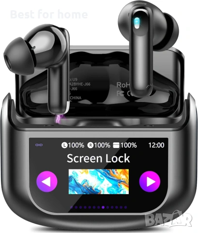 QXUFV Безжични слушалки, Bluetooth 5.4, Многофункционални слушалки с тъчскрийн