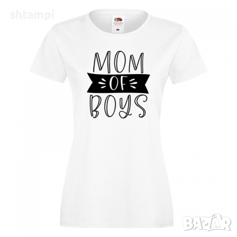 Дамска тениска Mom Of Boys 2,Празник на Майката,Подарък,Изненада,Рожден Ден, снимка 2 - Тениски - 36297094