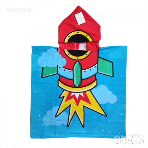 3649 Детско плажно пончо хавлия Ракета