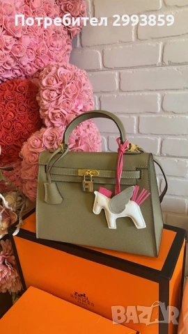 Чанта Кели*ЕРМЕС 25см*Hermes Kelly Mini*Epsom Leather Gold Hardware, снимка 7 - Чанти - 53644303