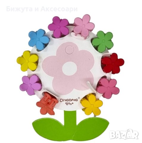 Сет от 10 броя детски цветни различни цветове диско въшки, цветенца, модел G21423-2, снимка 1