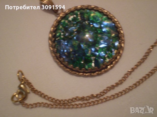  стар дамски медальон месинг и стъкло 1940г, снимка 5 - Антикварни и старинни предмети - 38850200
