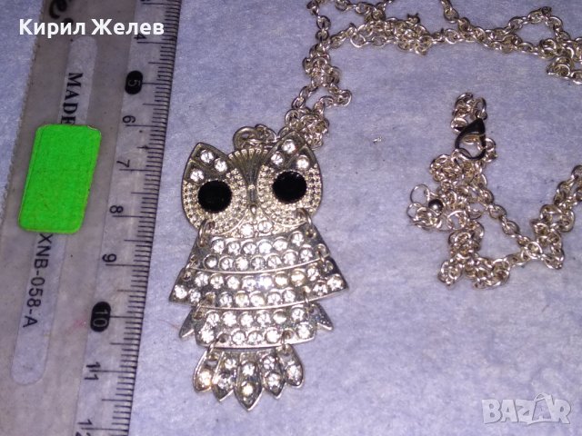 КРАСИВО ПОСРЕБРЕНО КРИСТАЛНО УКРАСЕНО ВИНТИДЖ АРТ БУХАЛЧЕ - КОЛИЕ ПЕНДАНТ 37363, снимка 7 - Колиета, медальони, синджири - 41682654