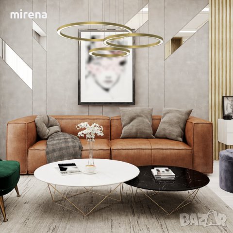 Модерни LED лед полилей с висящи светлини, с дистанционно, 3 пръстена