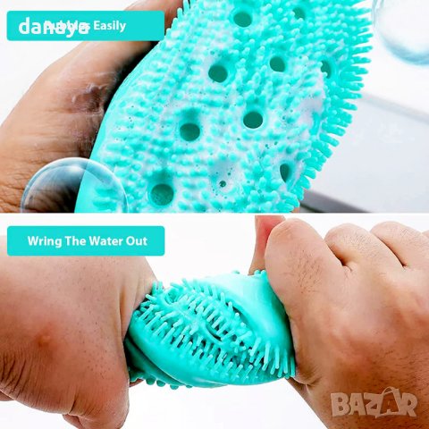 4534 Силиконова гъба за баня Мишле, снимка 9 - Мопове, кофи, четки и метли - 44491400