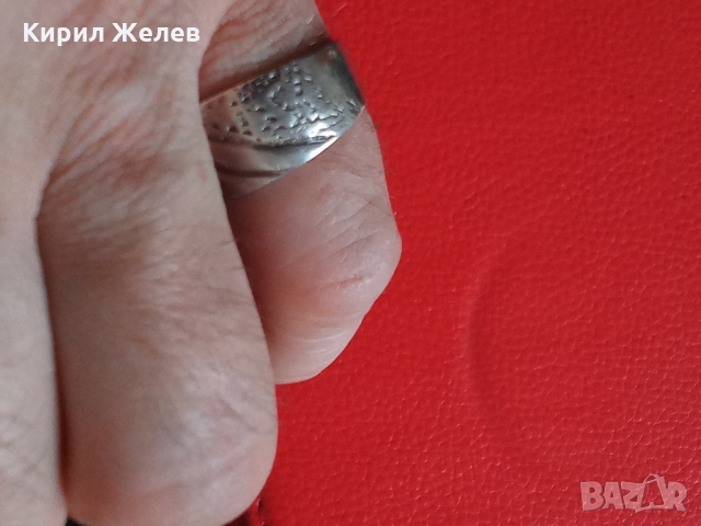 СТАР СРЕБЪРЕН АРТ ДЕКО ПРЪСТЕН ВИСОКА ПРОБА СРЕБРО МАЙСТОРСКА КОВАНА ИЗРАБОТКА 26223, снимка 12 - Антикварни и старинни предмети - 35996637