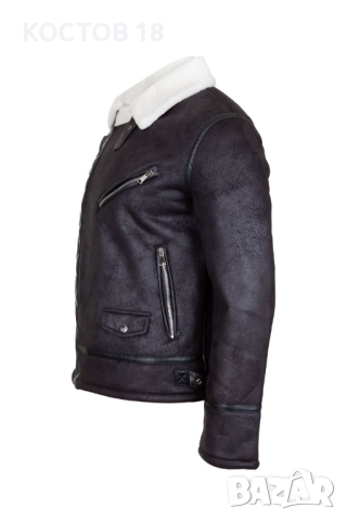 Мъжко зимно яке от набук - 3484 черно, снимка 5 - Якета - 51835625