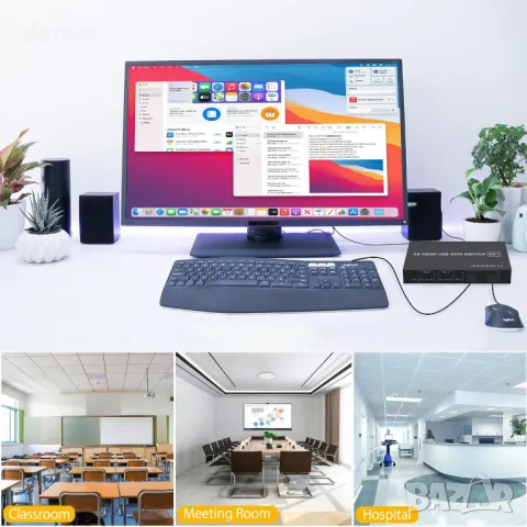 HDMI KVM превключвател 2 компютъра - 1 монитор 4K 60Hz, снимка 7 - Кабели и адаптери - 48434645