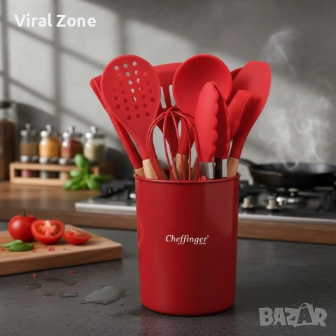 Комплект 12 части кухненски прибори със стойка Cheffinger , снимка 13 - Прибори за хранене, готвене и сервиране - 53239718