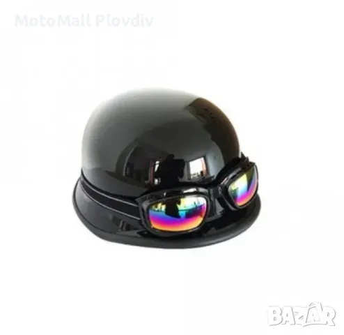 Каска канче за чопър скутер ретро рокер градска каска хитлерка мото, снимка 4 - Аксесоари и консумативи - 49315821