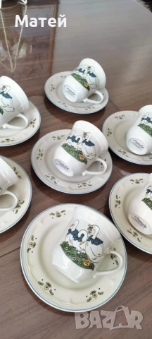Порцеланова чаша и подложна чинийка* Декор " Патки" , снимка 2 - Чаши - 52265819