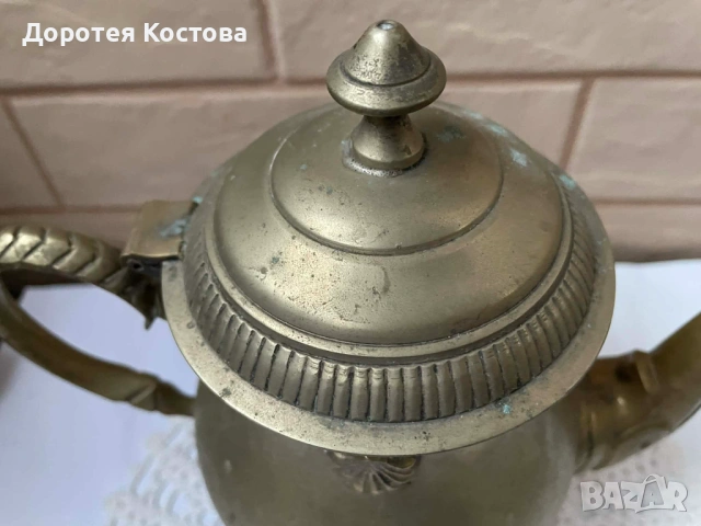 Красив месингов чайник от Англия, снимка 7 - Антикварни и старинни предмети - 53389479