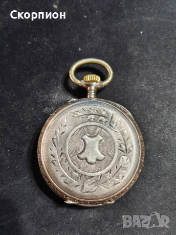 Швейцарски СРЕБЪРЕН джобен часовник 1901г. - 6 РУБИНА -  ПРОМОЦИЯ, снимка 4 - Джобни - 48366017
