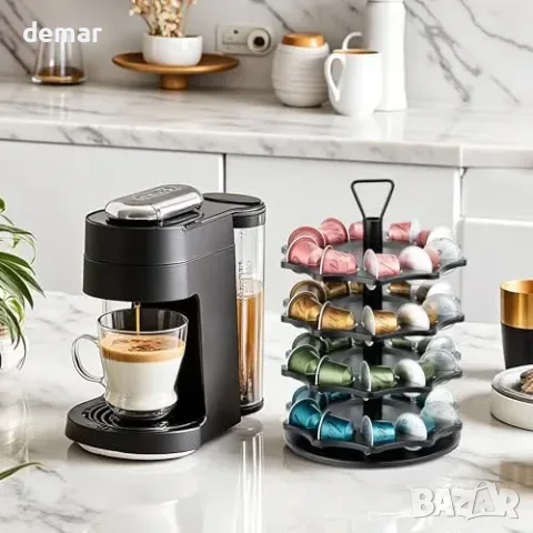 Органайзер за кафе капсули 3 нива HiveNets за Nespresso Original, въртяща се стойка 30 капсули, снимка 3 - Органайзери - 55850056
