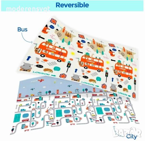 Двустранно сгъваемо термоустойчиво килимче за игра, снимка 2 - Други - 42600242