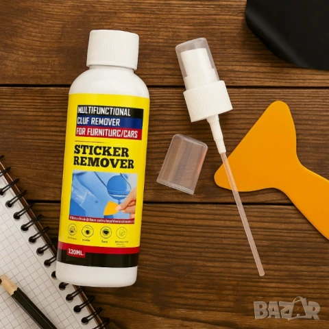 Премахващ спрей за стикери и лепила с инструмент за стъргане – 120мл, снимка 2 - Други стоки за дома - 51062980