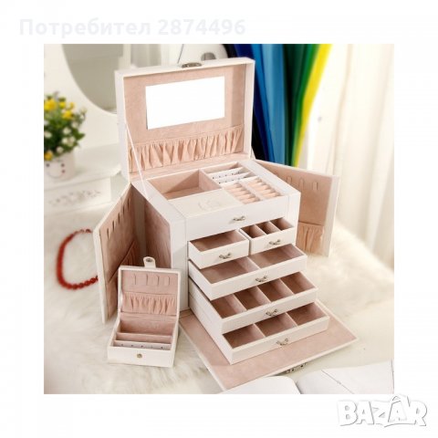 1119 Органайзер с много чекмеджета за бижута и аксесоари с огледало, снимка 2 - Подаръци за жени - 35795108