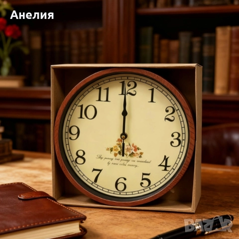 Стенен часовник с диаметър 25 см-стилен акцент за дома, снимка 6 - Стенни часовници - 52657811