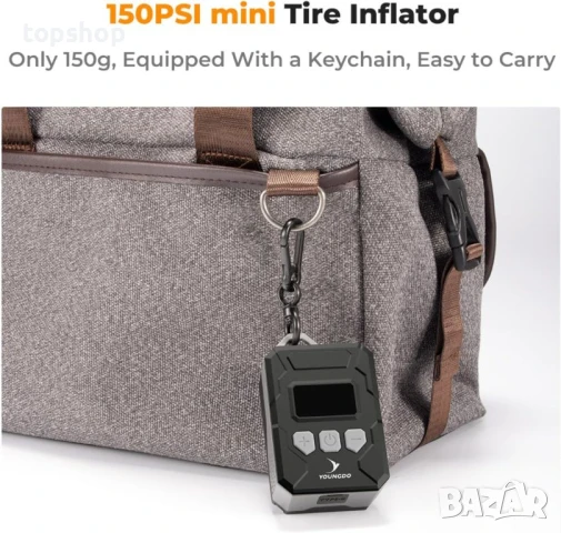 YOUNGDO 150PSI мини помпа за велосипед, мотор с дигитален манометър, снимка 2 - Аксесоари за велосипеди - 50578067