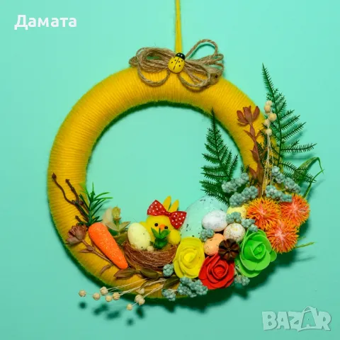 Великденски и пролетни декорации -венци/панери, снимка 9 - Декорация за дома - 45150282