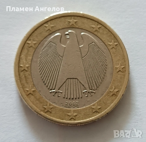 Монета от 1 Евро буква А 2002г