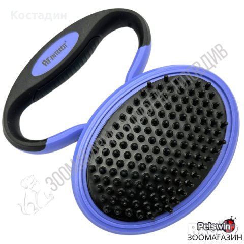 Четка за Куче/Коте - с Къс Мек Щифт - Short Soft Pin Brush Foldable - Pet Interest, снимка 2 - За кучета - 40367067