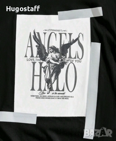 Нова двоен ръкав лепенки тениска блуза фланелка т шърт ангел Хл , снимка 3 - Тениски - 51767050