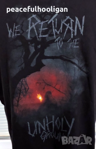 Wacken Open Air We Return to the unholy Ground Double Sided Graphic Print - мъжка тениска размер L, снимка 5 - Тениски - 53572307