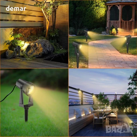 Dotrvmp 14M Външни ландшафтни прожектори 4 LED 2W 200lm, топло бяло 3000K IP65, снимка 7 - Външни лампи - 50442595
