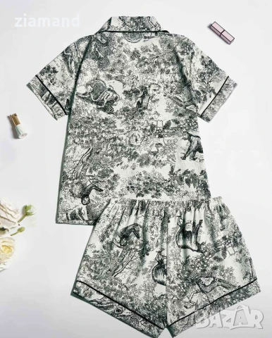 Дамски комплект пижама къс ръкав и шорти, снимка 2 - Нощници - 51132876