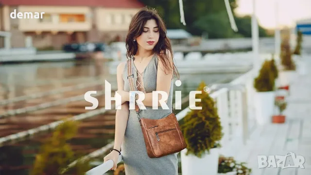 Дамска crossbody чанта Shrrie от веган кожа с регулируема презрамка и 5 отделения, снимка 8 - Чанти - 55849752
