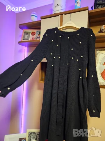 Черна рокля с колан, снимка 4 - Рокли - 49995164