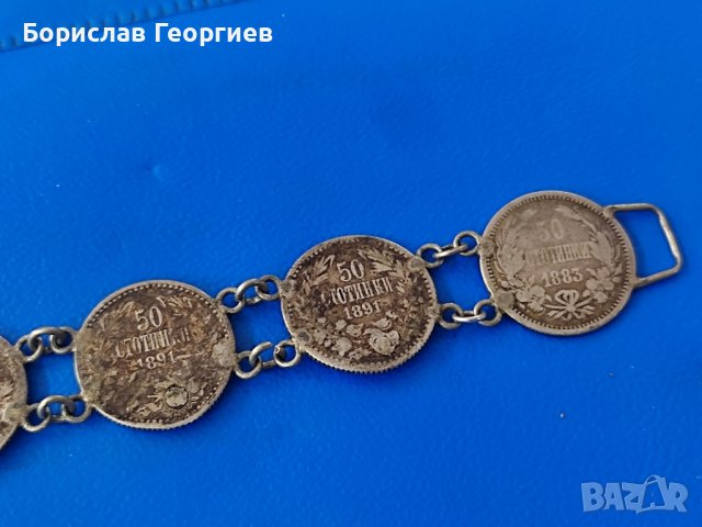 Сребърна гривна от сребърни монети, снимка 4 - Антикварни и старинни предмети - 41865064