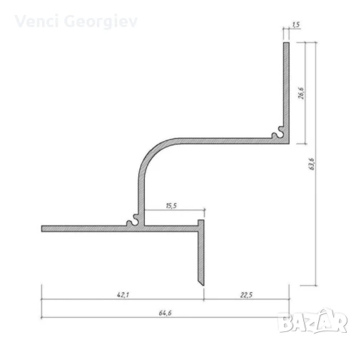 Профил за гипсокартонени тавани и скрит алуминиев перваз с LED, снимка 4 - Лед осветление - 51082010