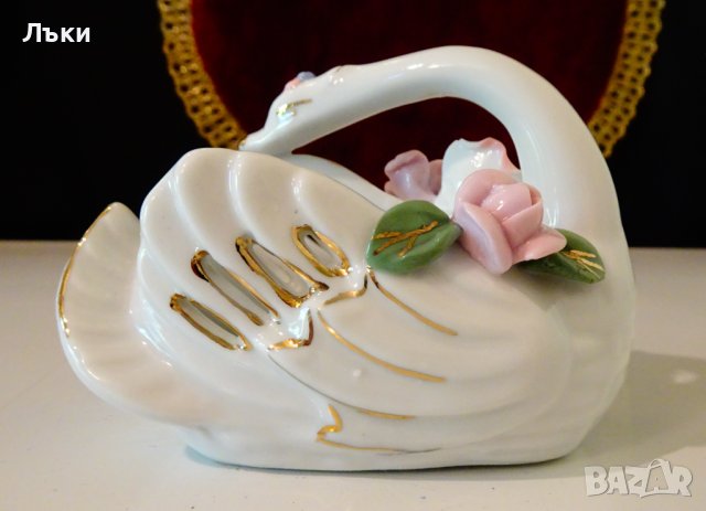 Порцеланова статуетка Лебед,бижутерка. , снимка 5 - Статуетки - 41789663