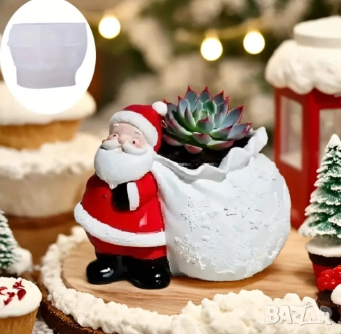 Молд кашпа дядо Коледа , снимка 3 - Форми - 51500667