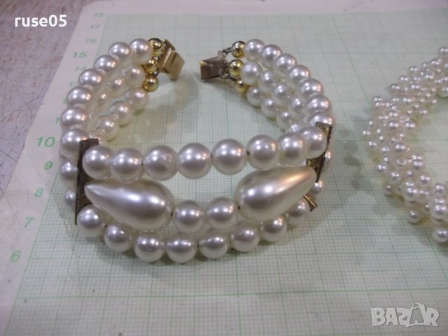 Комплект от изкуственни перли /гердан, гривни-2 бр. и обеци/, снимка 12 - Бижутерийни комплекти - 40725998