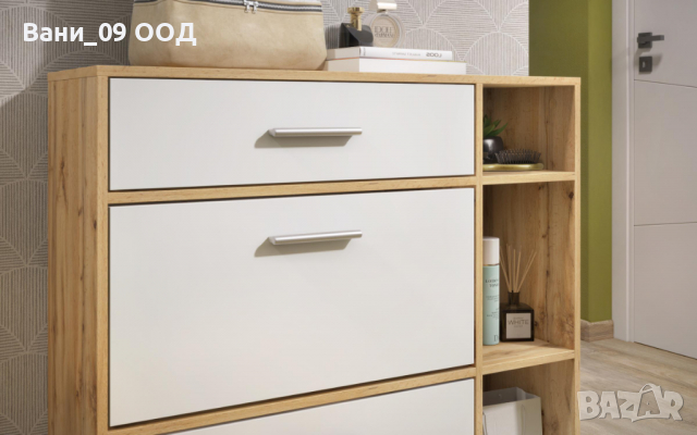 Шкаф за обувки с чекмедже и ниши за принадлежности, снимка 3 - Шкафове - 35985607