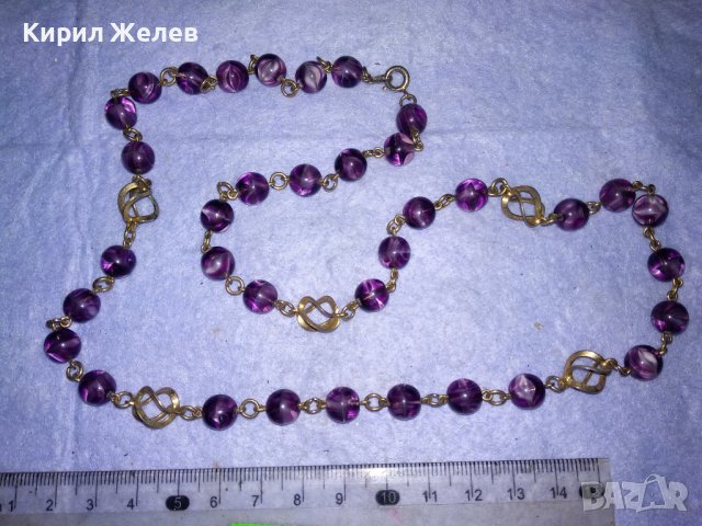 СТАРО АР НУВО РЕТРО КОЛИЕ ОГЪРЛИЦА ВЕНЕЦИАНСКО СТЪКЛО МУРАНО и ПОЗЛАТЕН БРОНЗ РЪЧНА ИЗРАБОТКА 37661, снимка 14 - Антикварни и старинни предмети - 41838532